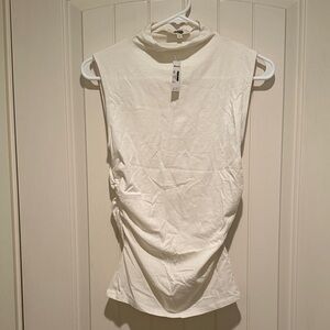 Madewell Sleeveless Mock Neck Ruched Top
